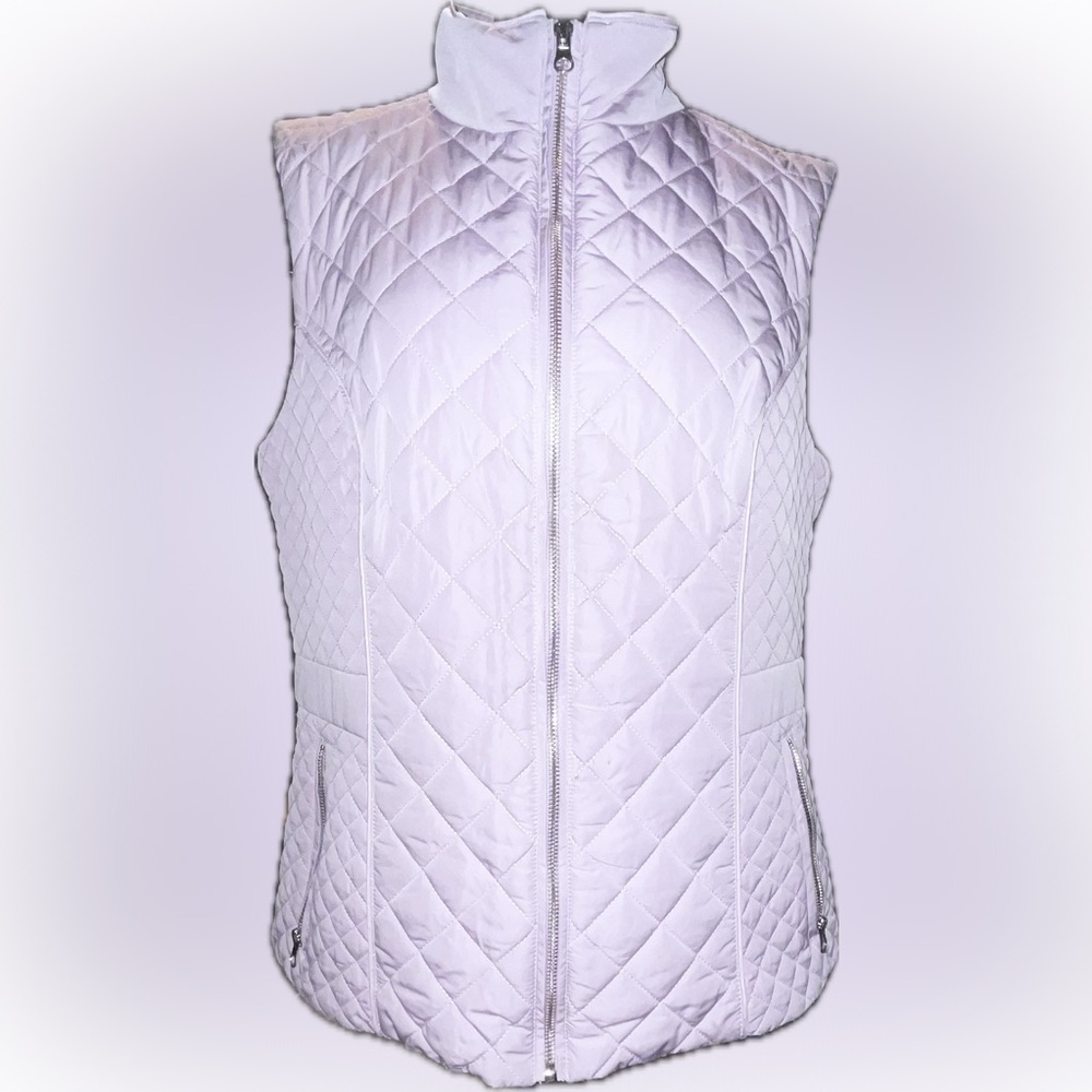 New York & Company Quilted Light Purple Vest